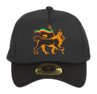 Lion of Judah Rasta Black Adjustable Trucker Hat