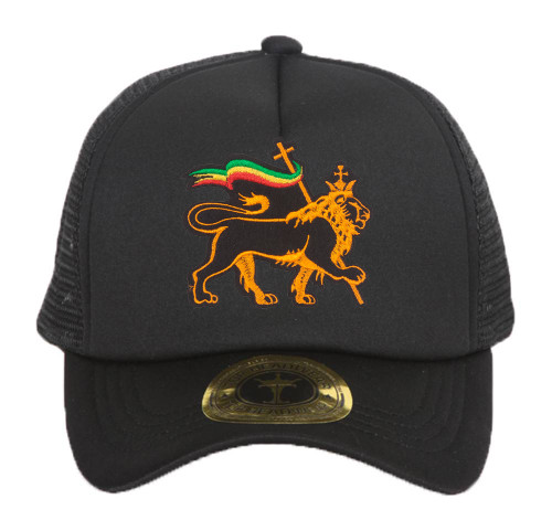 Lion of Judah Rasta Black Adjustable Trucker Hat