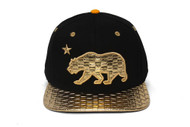 TopHeadwear California Republic Bear Snapback w/ Quilted Bill