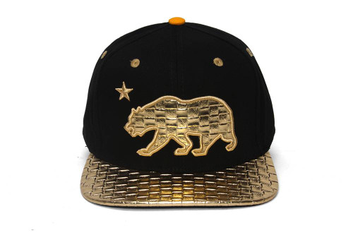 TopHeadwear California Republic Bear Snapback w/ Quilted Bill