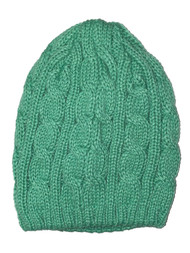 Thick Knitted Cuffless Beanie, Sage