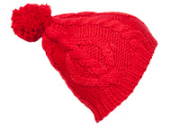 Top Headwear Crochet Knitted Beanie w/ Pom - Red