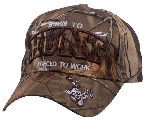 Top Headwear Outdoor Born to Hunt Forced to Work Baseball Cap