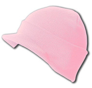 New Pink Cuff Winter Beanie Visor Light Pink