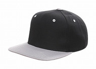 Yupoong Two-Tone Pro-Style Wool Blend Snapback Hat Baseball Cap Black / Silver