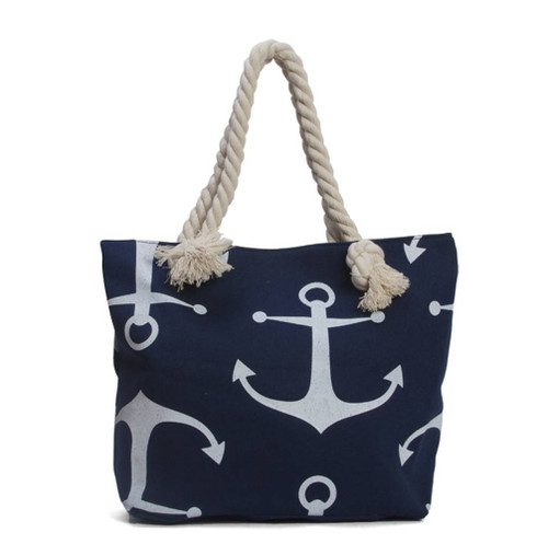 Gravity Travels Anchors Wide Beach Tote Bag