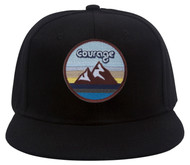 Top Headwear Courage with Mountains Patch Snapback Cap