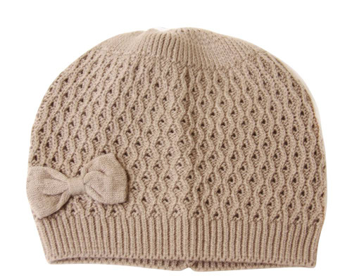Fashion Knit Beanie With Bow Attached
