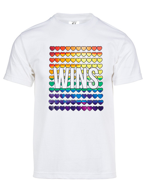 Mens Pride Love Wins Rainbow Short-Sleeve T-Shirt