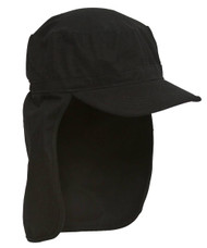 Black Porter Cadet Foreign Legion GI Flap Cap - One Size