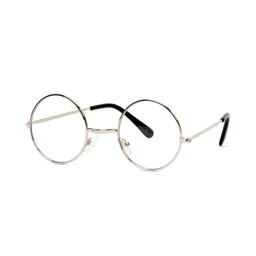 Gravity Shades Circular Silver Frame Clear Lens Glasses