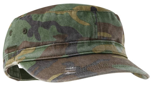 District Threads Distressed Military Style twill Hat. DT605