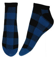 Blue Checkered Classic Ankle Socks