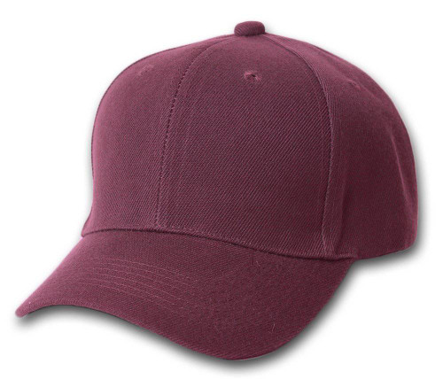 Plain Fitted Hat - Maroon