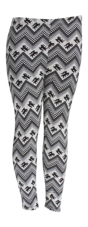 Contemporary Edge Snow Tribal Inner Faux Fur Leggings