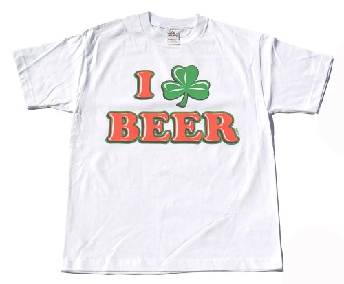 I Love Beer Cotton T-Shirt- White