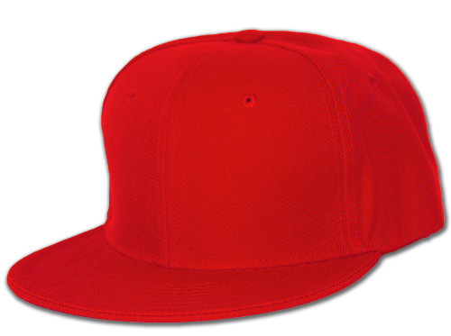 Blank Flat Bill Baseball Hat , 7 Red