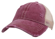 Gravity Threads Washed Distressed Two-Tone Ponytail Adjustable Baseball Cap