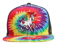 Top Headwear Tie-Dye Rainbow Unicorn Adjustable Trucker Hat