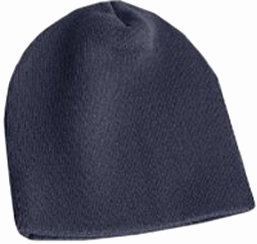 Short Knit Acrylic 8'' Winter Beanie, Navy