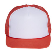 Vintage Cotton 2 Tone Foam Trucker Hat Cap - Orange