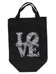 Women's Love Zebra Tote Bag Black