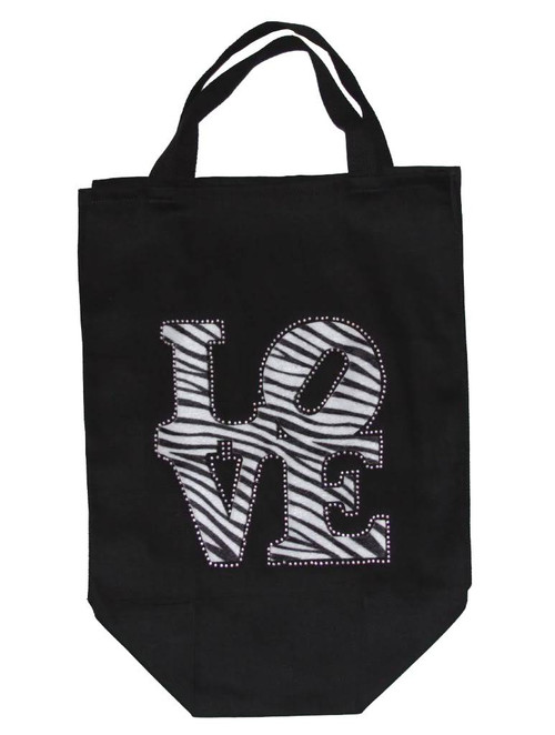 Women's Love Zebra Tote Bag Black