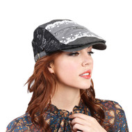 Top Headwear Lace Stone Flat Driver Cap