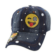 Top Headwear Studded Winking Eye Baseball Cap