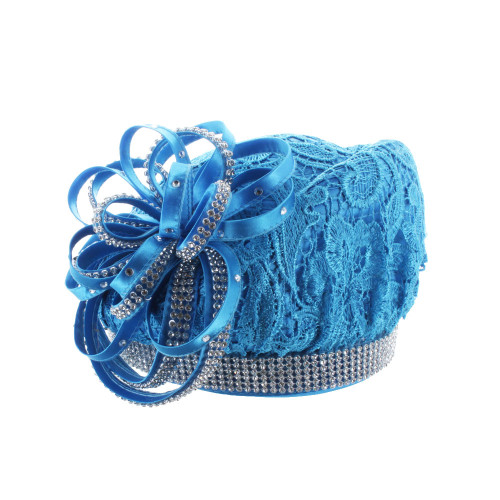 ChicHeadwear Lace Beret w/ Ribbon Bow Hat