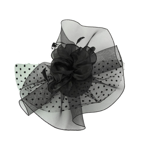 Chic Headwear Large Polka Dot Veil Mesh Fascinator