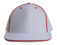 Piped Ultra Flex Baseball Cap- White/ Red