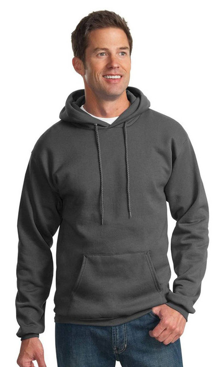 Men's Hooded Fleece Sweatshirt, Charcoal, XX-Large. PC90H