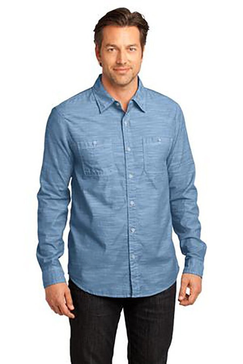 District Made - Mens Long Sleeve Washed Woven Shirt