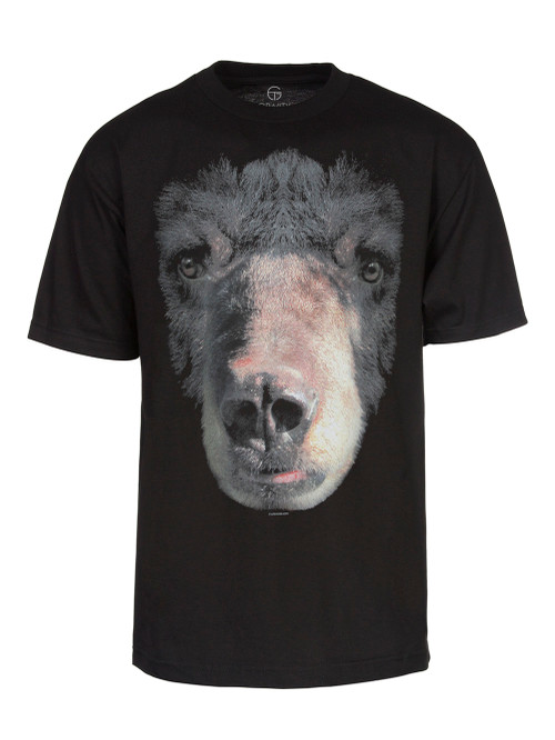 Men's Big Black Bear Face T-Shirt - Black