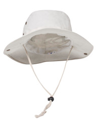 BRUSHED TWILL  HUNTING FISHING HAT W/SIDE SNAPS, Beige