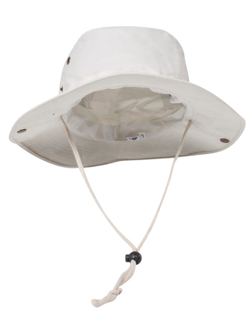 BRUSHED TWILL  HUNTING FISHING HAT W/SIDE SNAPS, Beige