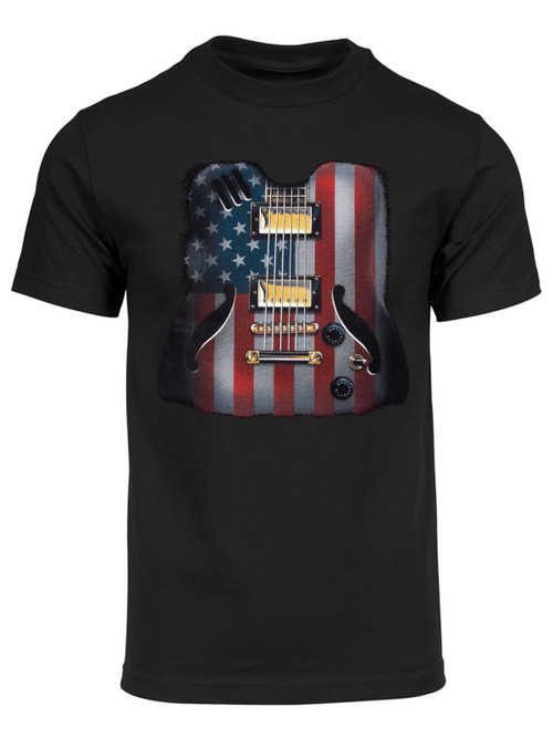 Men's USA Guitar Flag Short-Sleeve T-Shirt