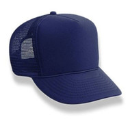 Retro Foam & Mesh Trucker Baseball Hat, Navy Blue