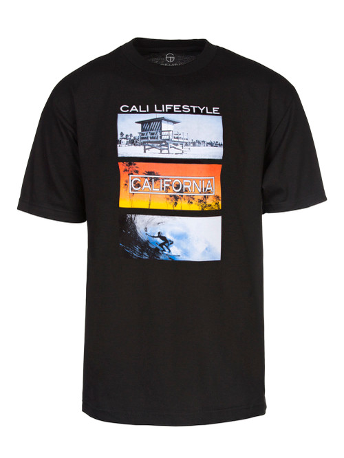 Mens Cali Lifestyle Black Short-Sleeve T-Shirt
