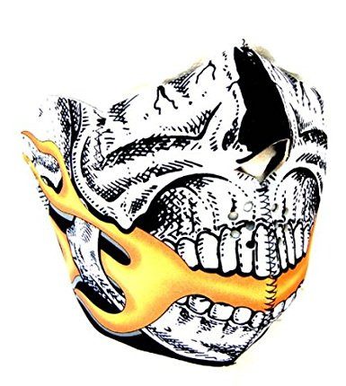 Skulskinz Neoprene Half Face Mask - (Skull & Flames)