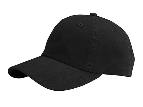 Low Profile Dyed Cotton Twill Cap - Black