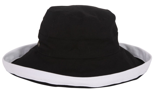 Cotton Canvas Signature SunEscape Protection Hat - Black/White