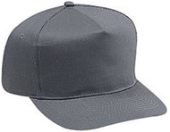 Cotton Twill Five Panel Pro Style Caps, Charcoal Gray