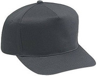 Cotton Twill Five Panel Pro Style Caps, Black