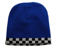 Checker Taxi Rimmed Cuffless Beanie Hat