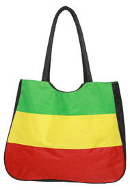 Rasta Colors Beach Tote Bag - Green/Yellow/Red