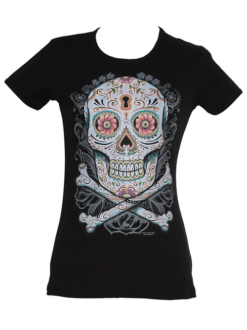 Womens' Day of the Dead Black Shirt