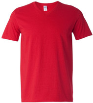 Gildan Adult Softstyle Cotton V-Neck T-Shirt, Red