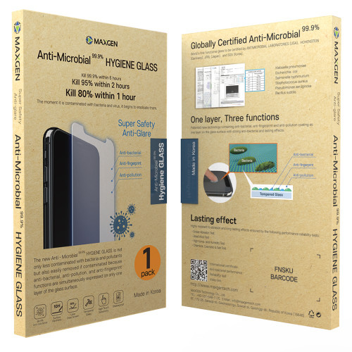 MaxGen Hygiene Glass Impact Resistant Anti-Glare Screen -  iPhone XR, 11